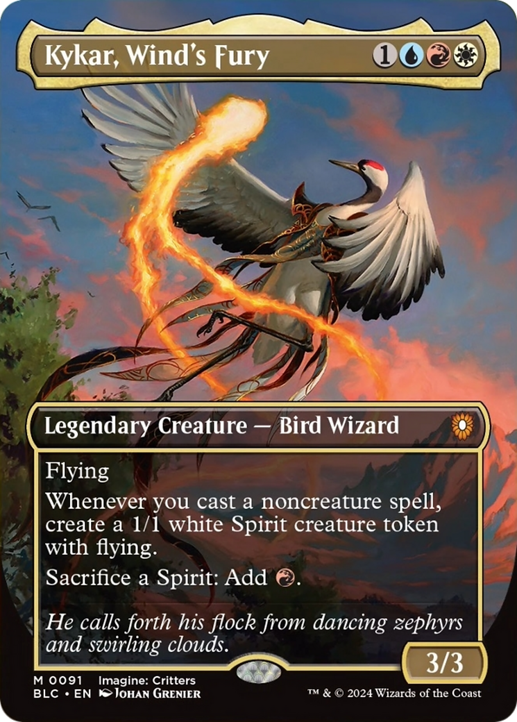 Kykar, Wind's Fury (Borderless) [Bloomburrow Commander] | Boutique FDB TCG