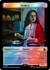 Human (0037) // Dinosaur Double-Sided Token (Surge Foil) [Doctor Who Tokens] | Boutique FDB TCG