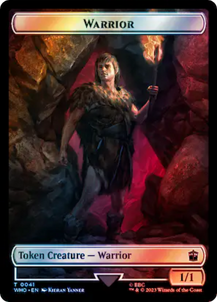 Warrior // Cyberman Double-Sided Token (Surge Foil) [Doctor Who Tokens] | Boutique FDB TCG