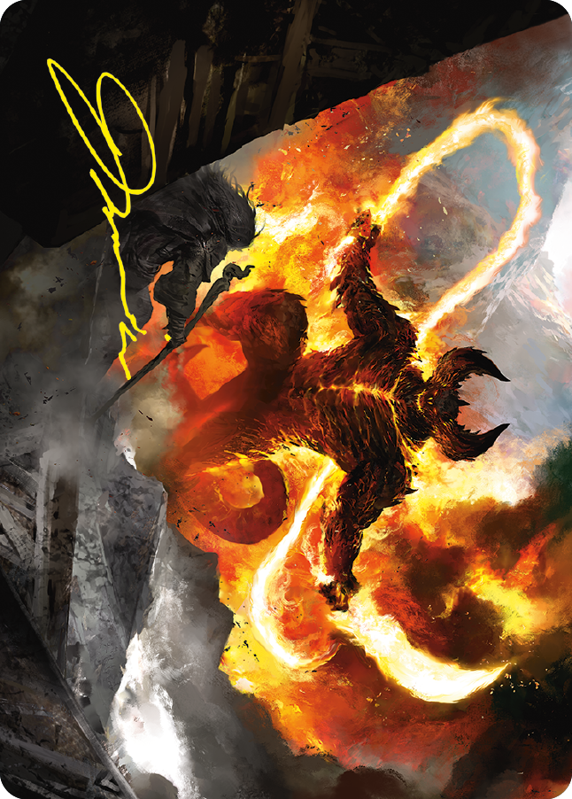 The Balrog, Durin's Bane Art Card (Gold-Stamped Signature) [The Lord of the Rings: Tales of Middle-earth Art Series] | Boutique FDB TCG