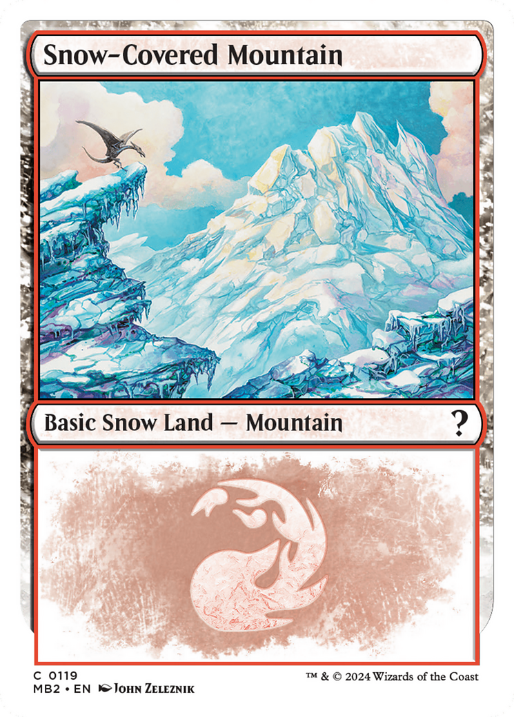 Snow-Covered Mountain (White Border) [Mystery Booster 2] | Boutique FDB TCG