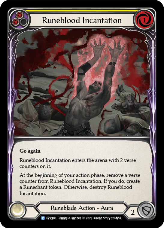 Runeblood Incantation (Yellow) [EVR108] (Everfest)  1st Edition Rainbow Foil | Boutique FDB TCG