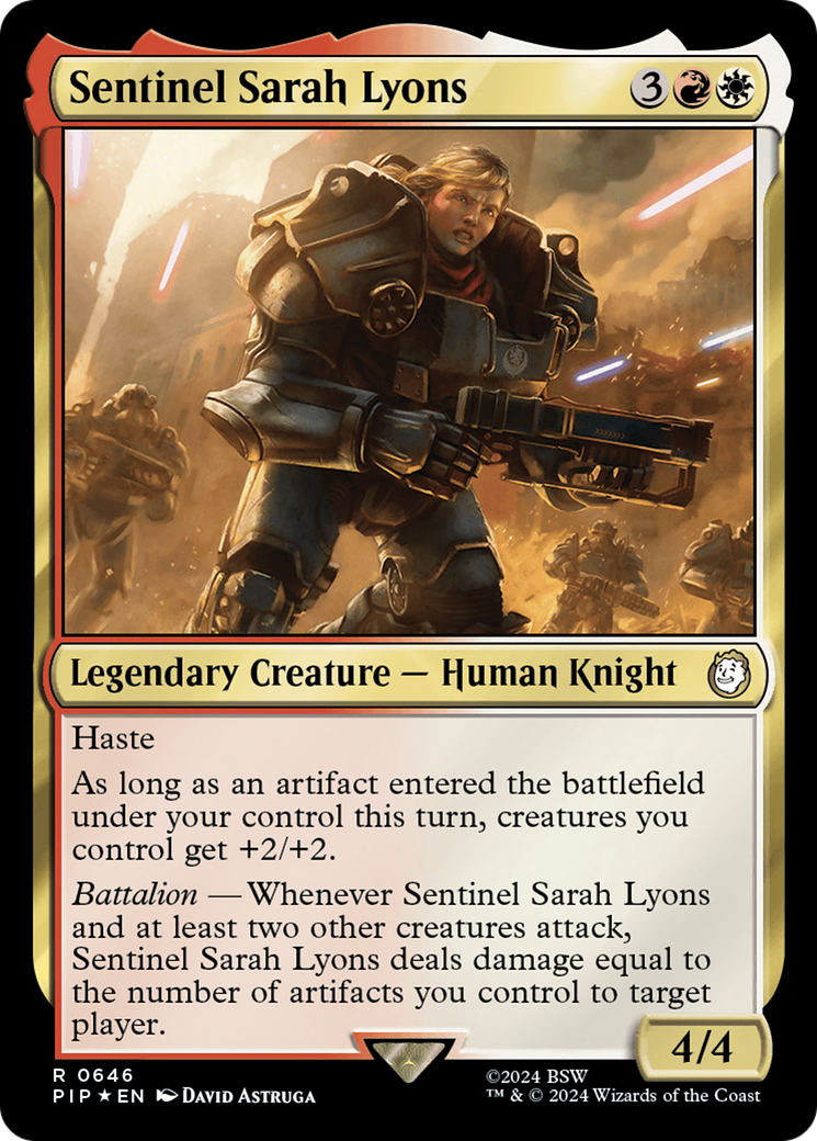 Sentinel Sarah Lyons (Surge Foil) [Fallout] | Boutique FDB TCG