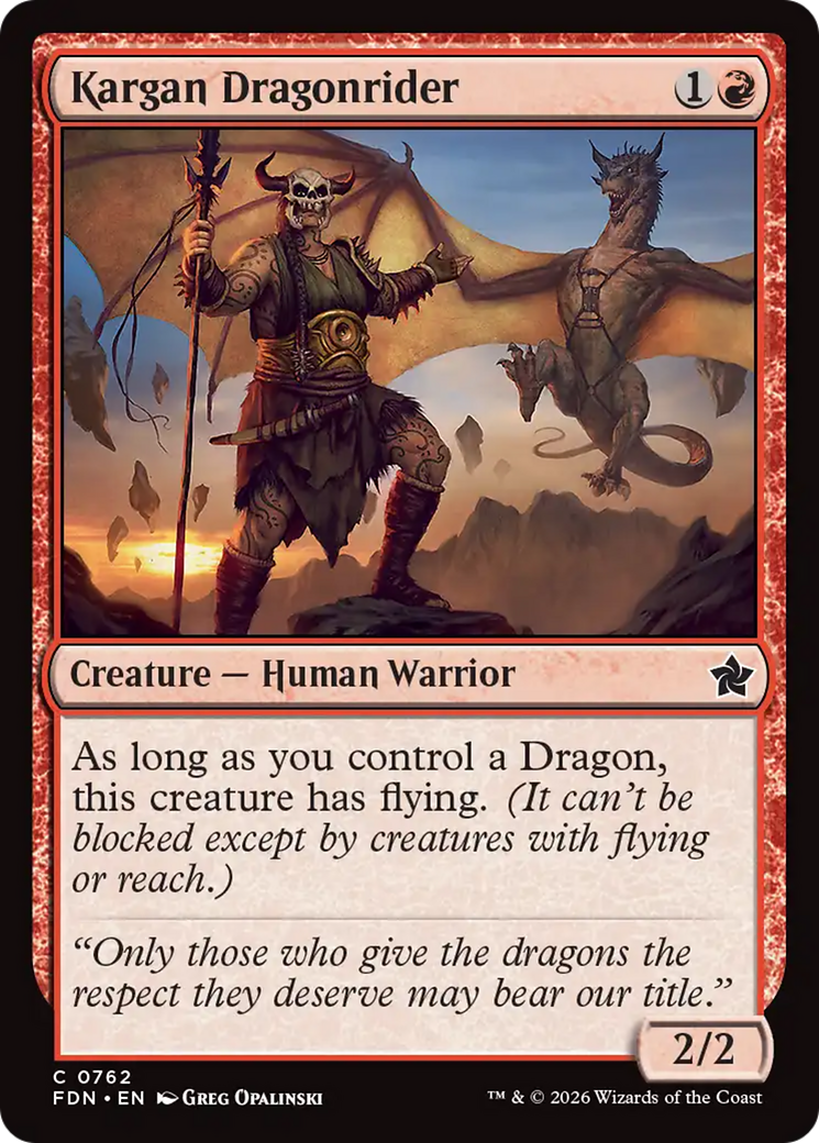 Kargan Dragonrider (0762) [Foundations] | Boutique FDB TCG