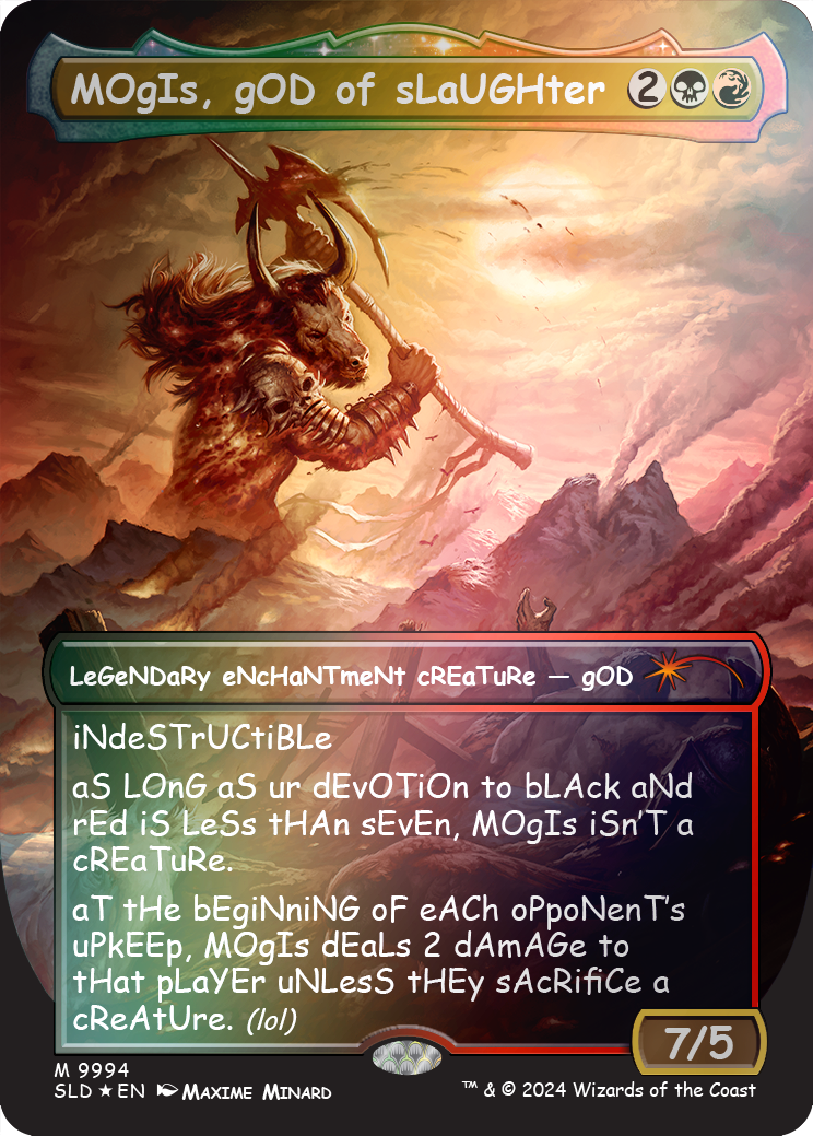 MOgIs, gOD of sLaUGHter (9994) (Rainbow Foil) [Secret Lair Drop Series] | Boutique FDB TCG