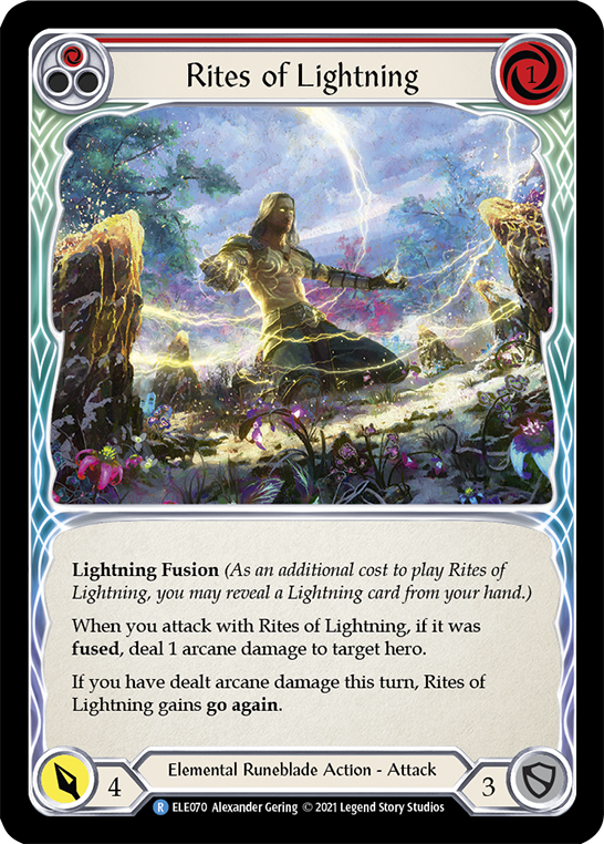 Rites of Lightning (Red) [ELE070] (Tales of Aria)  1st Edition Rainbow Foil | Boutique FDB TCG