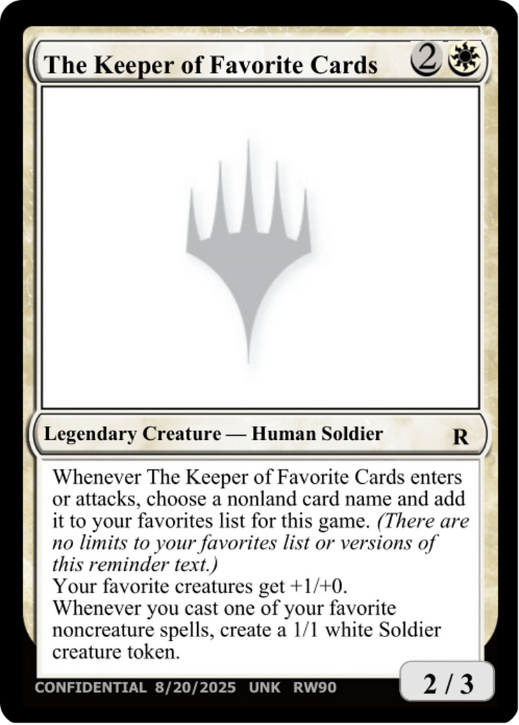 The Keeper of Favorite Cards (8/20/2025) [Unknown Event] | Boutique FDB TCG