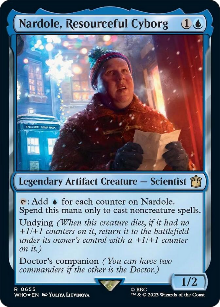 Nardole, Resourceful Cyborg (Surge Foil) [Doctor Who] | Boutique FDB TCG