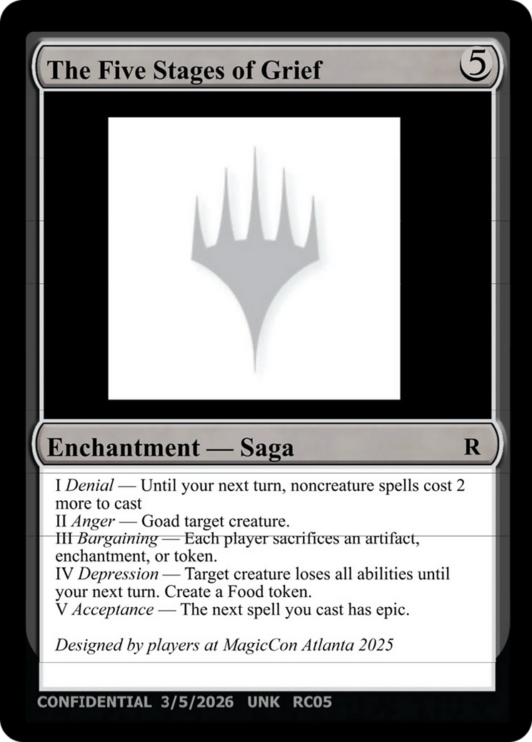 The Five Stages of Grief [Unknown Event] | Boutique FDB TCG