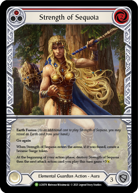 Strength of Sequoia (Red) [LGS078] (Promo)  Rainbow Foil | Boutique FDB TCG