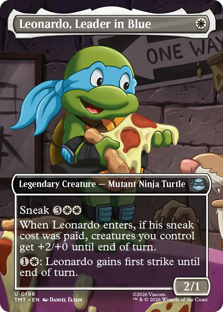 Leonardo, Leader in Blue (Borderless) [Teenage Mutant Ninja Turtles] | Boutique FDB TCG