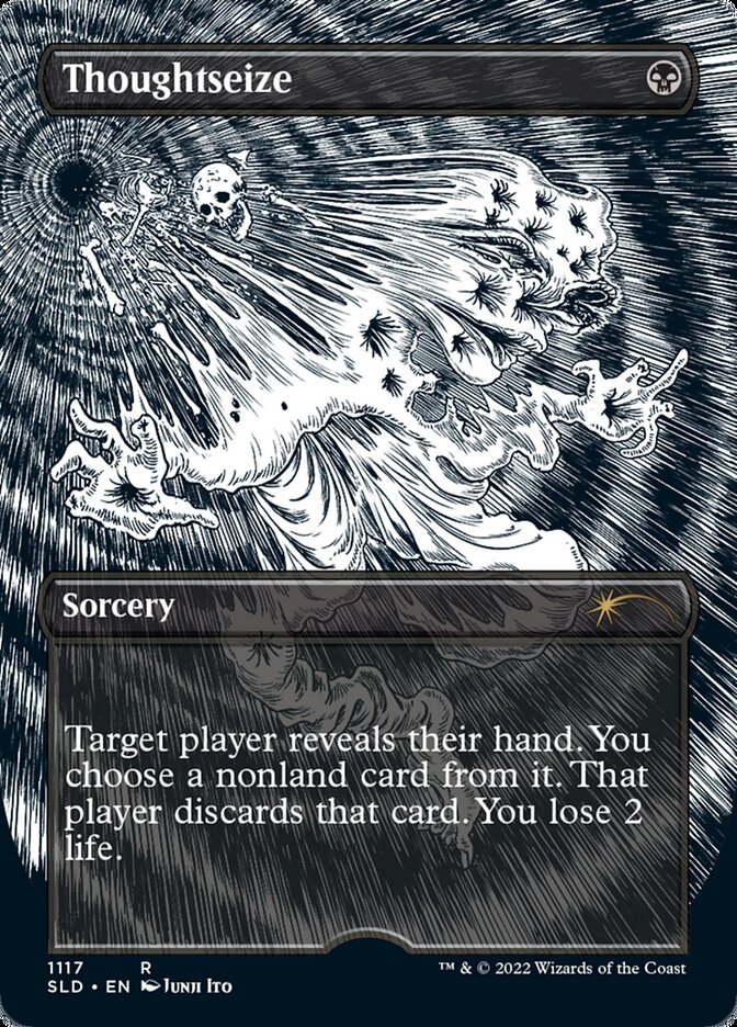 Thoughtseize (Borderless Etched Foil) [Secret Lair Drop Series] | Boutique FDB TCG