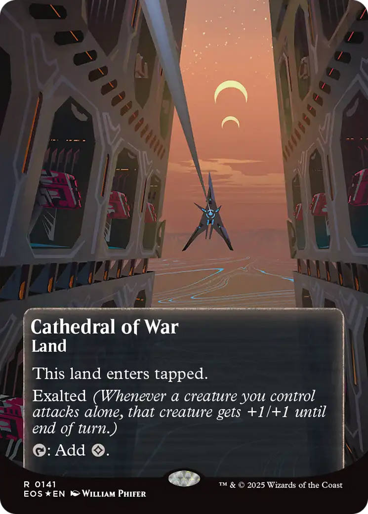 Cathedral of War (0141) (Borderless) (Galaxy Foil) [Edge of Eternities: Stellar Sights] | Boutique FDB TCG