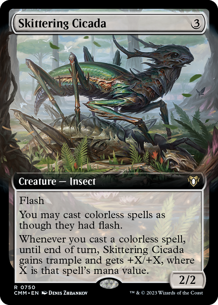 Skittering Cicada (Extended Art) [Commander Masters] | Boutique FDB TCG