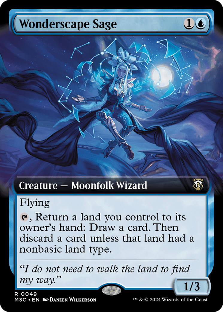 Wonderscape Sage (Extended Art) (Ripple Foil) [Modern Horizons 3 Commander] | Boutique FDB TCG