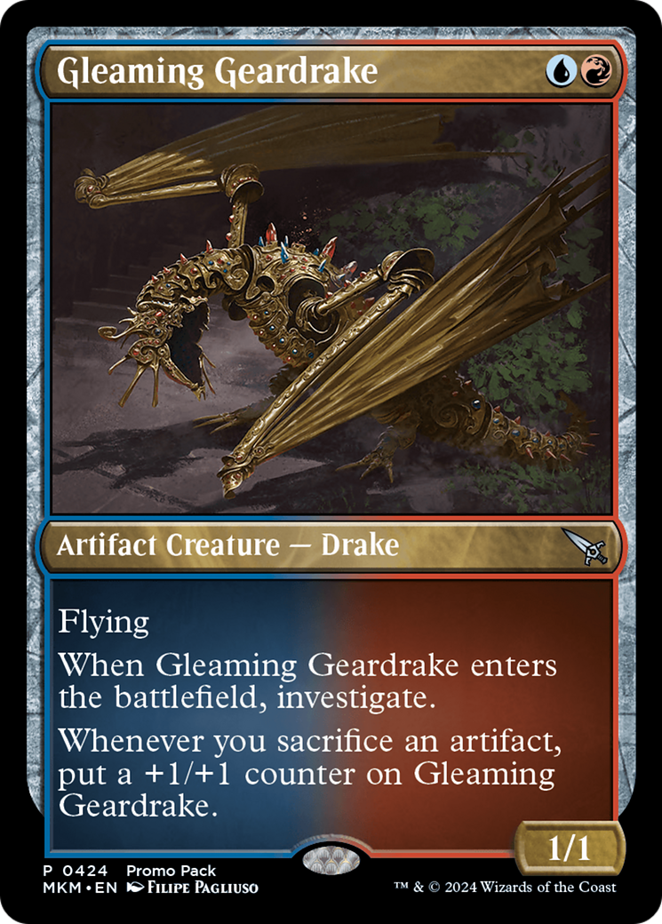 Gleaming Geardrake (Promo Pack) [Murders at Karlov Manor Promos] | Boutique FDB TCG