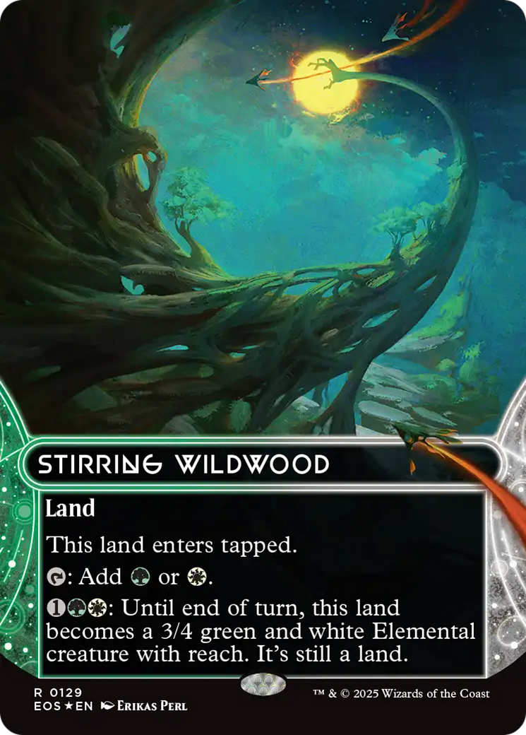 Stirring Wildwood (0129) (Borderless) (Galaxy Foil) [Edge of Eternities: Stellar Sights] | Boutique FDB TCG