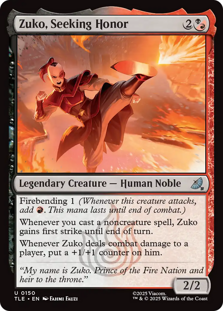 Zuko, Seeking Honor [Avatar: The Last Airbender: Eternal-Legal] | Boutique FDB TCG