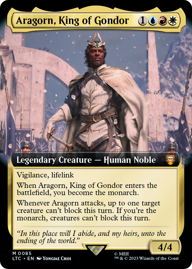 Aragorn, King of Gondor (Extended Art) [The Lord of the Rings: Tales of Middle-Earth Commander] | Boutique FDB TCG