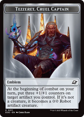 Robot // Emblem - Tezzeret, Cruel Captain Double-Sided Token [Edge of Eternities Tokens] | Boutique FDB TCG