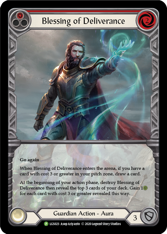 Blessing of Deliverance (Red) [LGS023] (Promo)  Rainbow Foil | Boutique FDB TCG