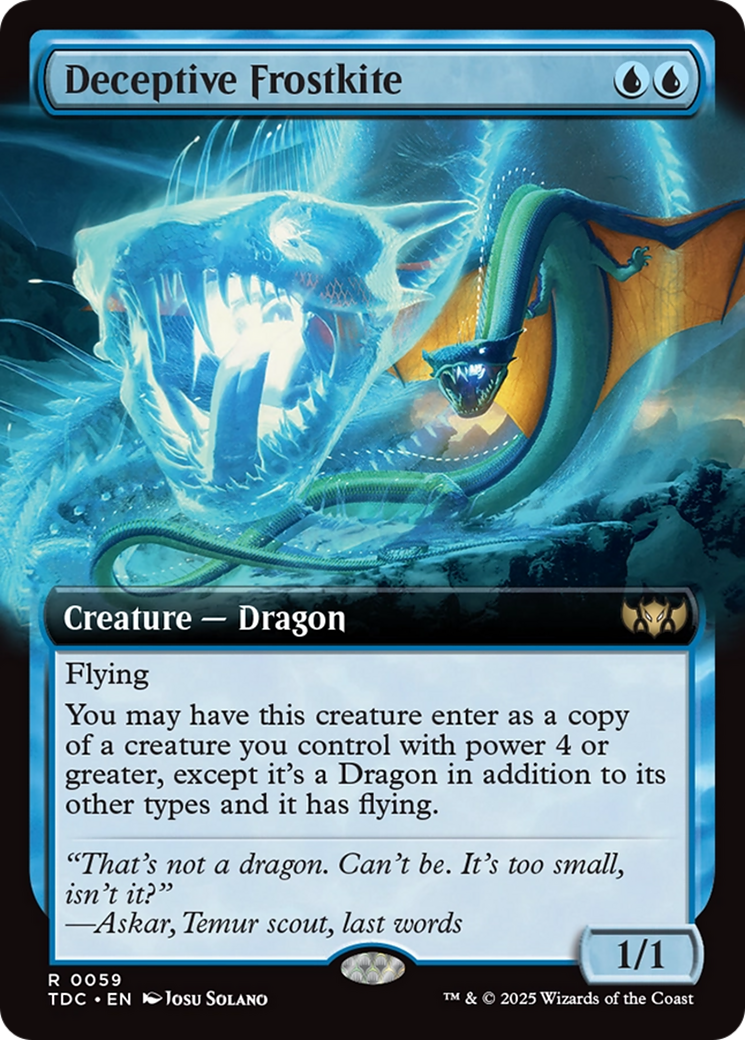 Deceptive Frostkite (Extended Art) [Tarkir: Dragonstorm Commander] | Boutique FDB TCG