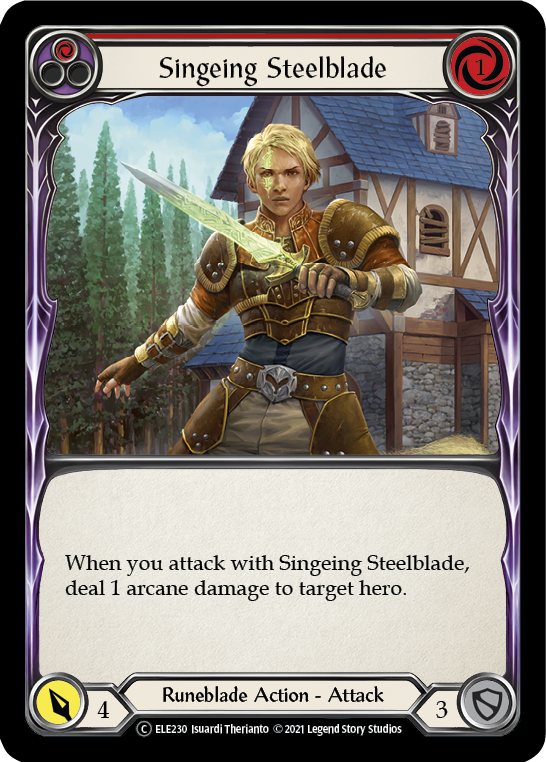 Singeing Steelblade (Red) [U-ELE230] (Tales of Aria Unlimited)  Unlimited Normal | Boutique FDB TCG