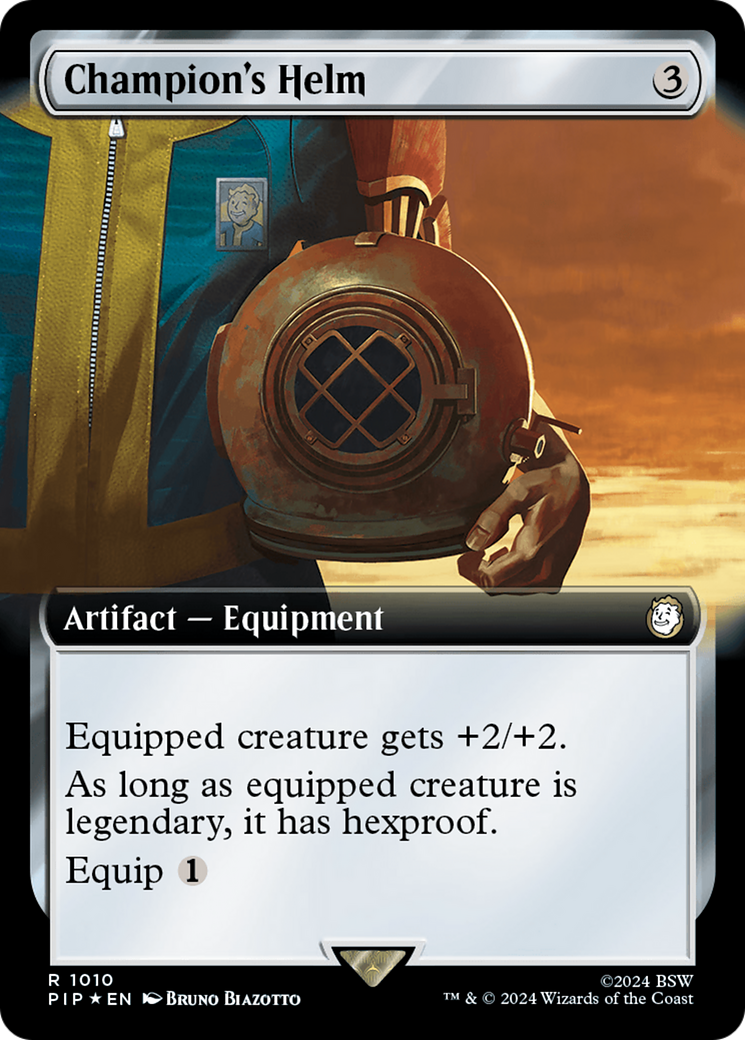 Champion's Helm (Extended Art) (Surge Foil) [Fallout] | Boutique FDB TCG