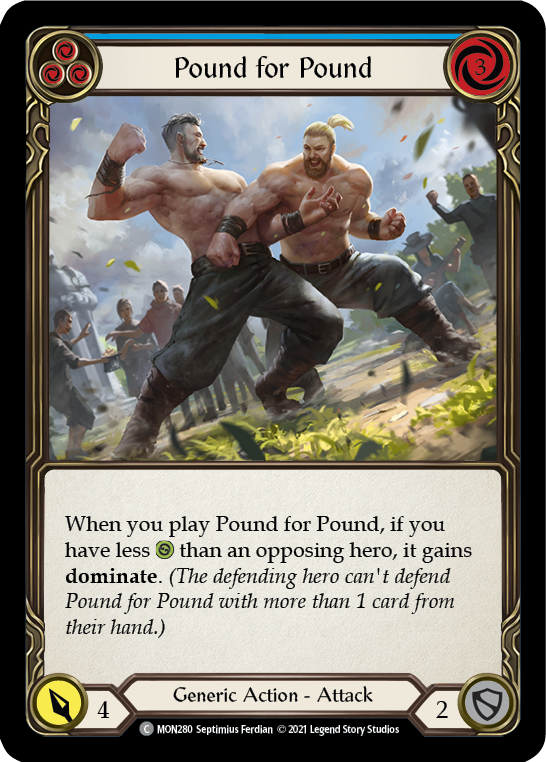 Pound for Pound (Blue) [MON280-RF] (Monarch)  1st Edition Rainbow Foil | Boutique FDB TCG