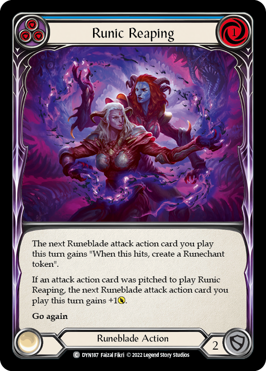 Runic Reaping (Blue) [DYN187] (Dynasty)  Rainbow Foil | Boutique FDB TCG
