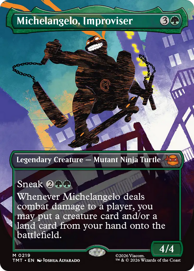 Michelangelo, Improviser (Borderless) [Teenage Mutant Ninja Turtles] | Boutique FDB TCG