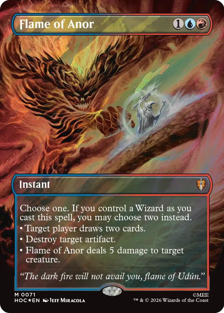 Flame of Anor (Borderless) (Surge Foil) [The Hobbit: Eternal-Legal] | Boutique FDB TCG