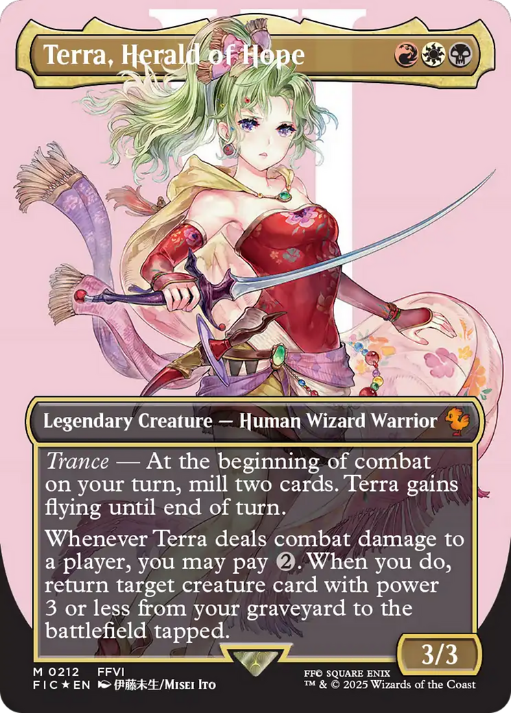 Terra, Herald of Hope (Borderless) (Surge Foil) [FINAL FANTASY Commander] | Boutique FDB TCG