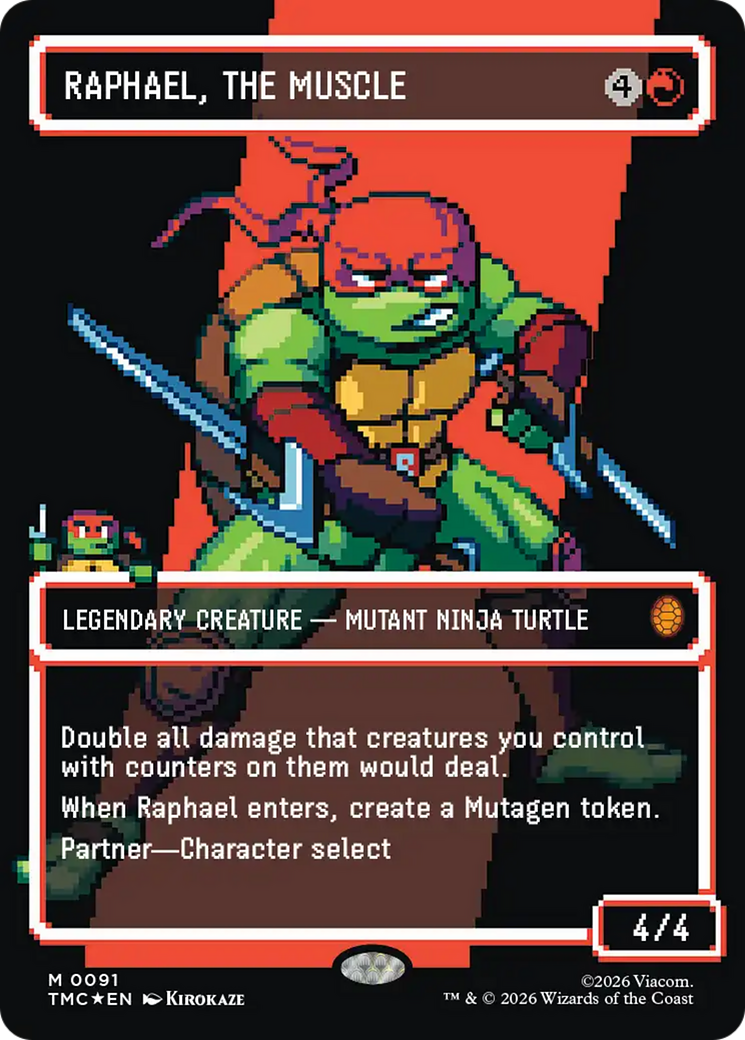 Raphael, the Muscle (0091) (Borderless) (Surge Foil) [Teenage Mutant Ninja Turtles Commander] | Boutique FDB TCG