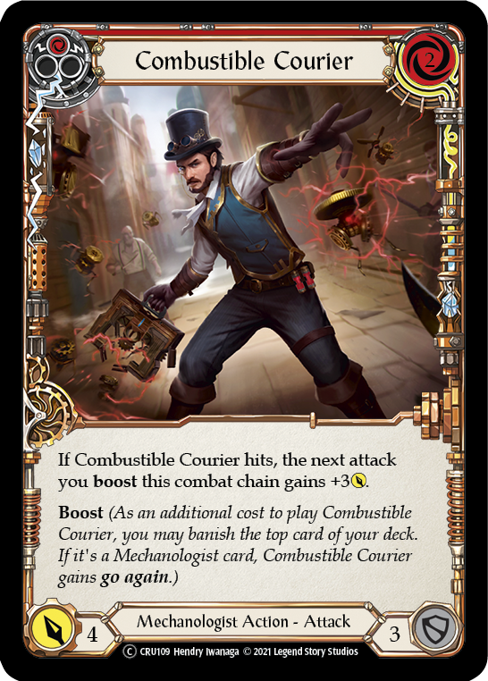 Combustible Courier (Red) [U-CRU109] (Crucible of War Unlimited)  Unlimited Rainbow Foil | Boutique FDB TCG