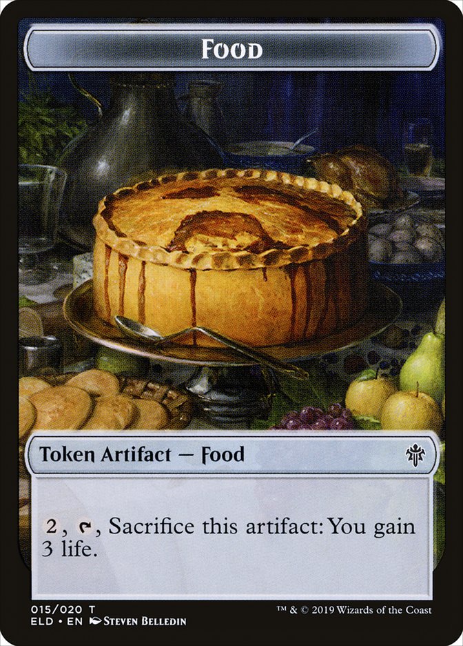 Knight // Food (15) Double-Sided Token [Throne of Eldraine Tokens] | Boutique FDB TCG