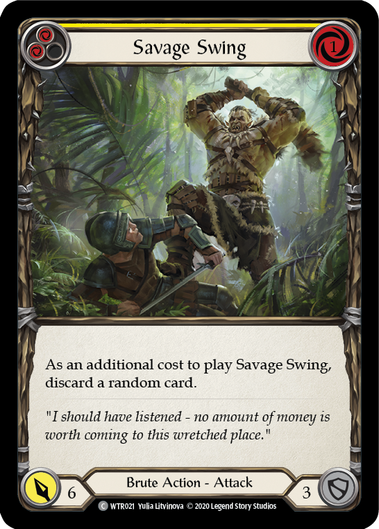 Savage Swing (Yellow) [U-WTR021] (Welcome to Rathe Unlimited)  Unlimited Rainbow Foil | Boutique FDB TCG