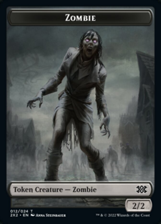 Zombie // Phyrexian Golem Double-Sided Token [Double Masters 2022 Tokens] | Boutique FDB TCG