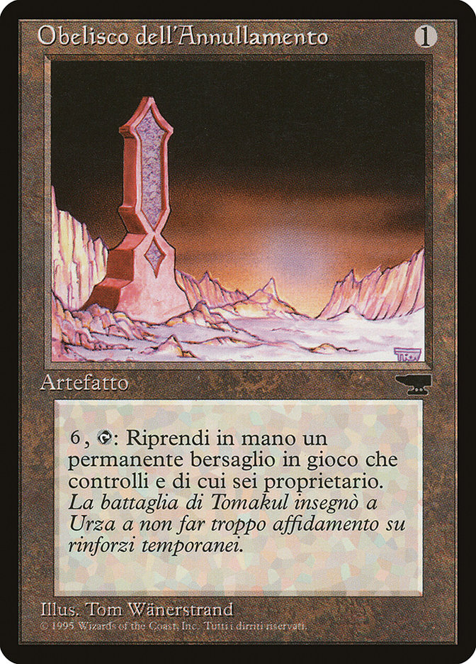 Obelisk of Undoing (Italian) - "Obelisco dell'Annullamento" [Rinascimento] | Boutique FDB TCG