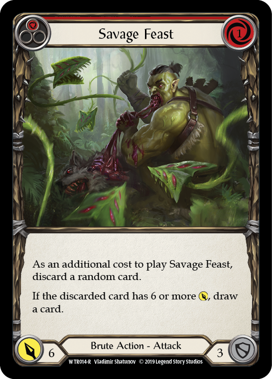 Savage Feast (Red) [WTR014-R] (Welcome to Rathe)  Alpha Print Rainbow Foil | Boutique FDB TCG