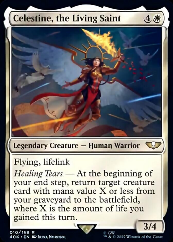 Celestine, the Living Saint (Surge Foil) [Warhammer 40,000] | Boutique FDB TCG