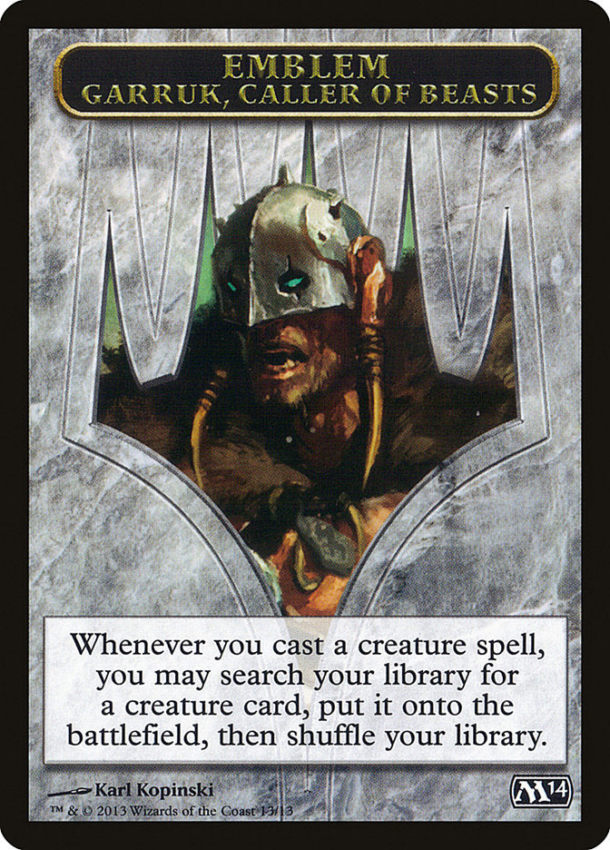 Garruk, Caller of Beasts Emblem [Magic 2014 Tokens] | Boutique FDB TCG