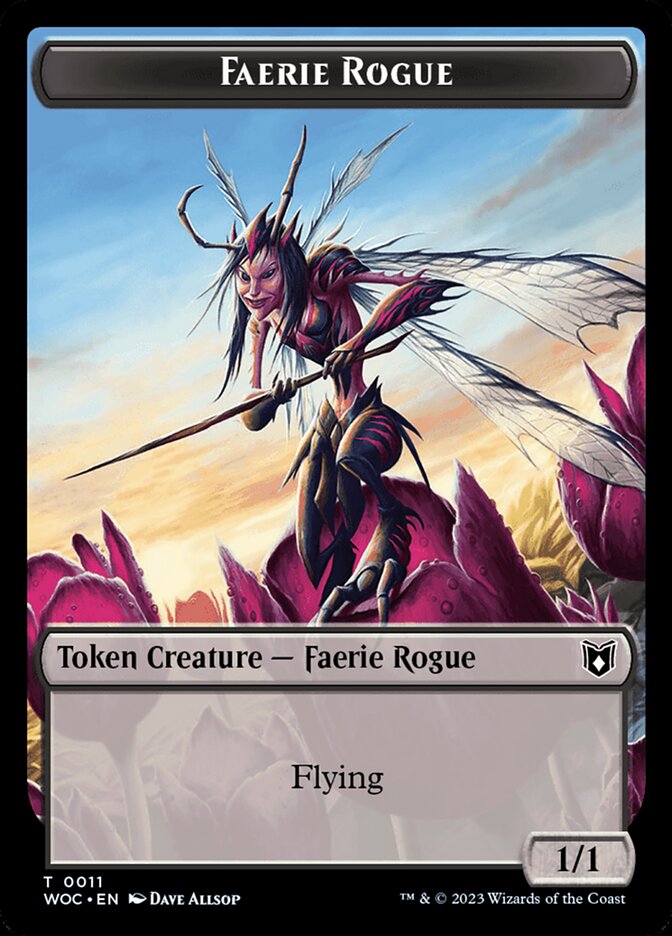 Faerie Rogue // Faerie (0011) Double-Sided Token [Wilds of Eldraine Commander Tokens] | Boutique FDB TCG