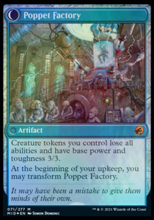 Poppet Stitcher // Poppet Factory [Innistrad: Midnight Hunt Prerelease Promos] | Boutique FDB TCG