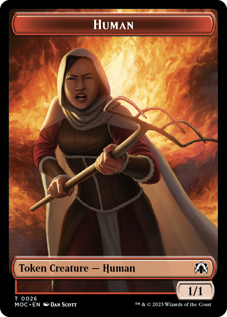 Squid // Human (26) Double-Sided Token [March of the Machine Commander Tokens] | Boutique FDB TCG