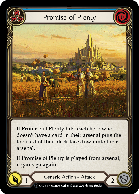 Promise of Plenty (Blue) [U-CRU185] (Crucible of War Unlimited)  Unlimited Rainbow Foil | Boutique FDB TCG