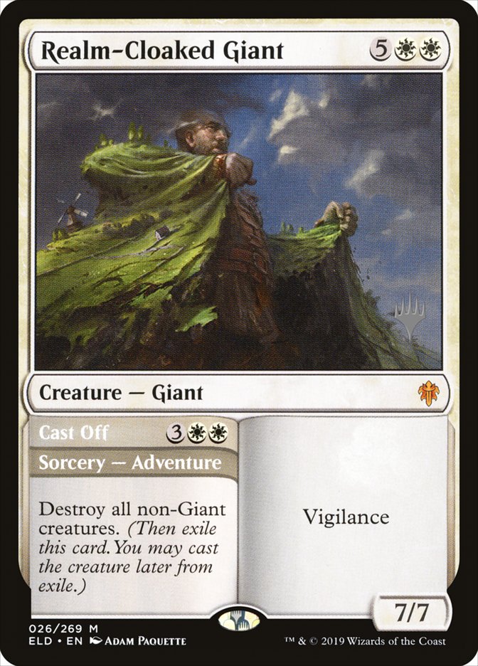 Realm-Cloaked Giant // Cast Off (Promo Pack) [Throne of Eldraine Promos] | Boutique FDB TCG