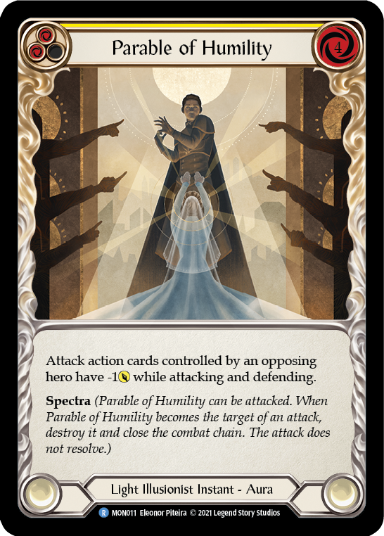 Parable of Humility [MON011-RF] (Monarch)  1st Edition Rainbow Foil | Boutique FDB TCG