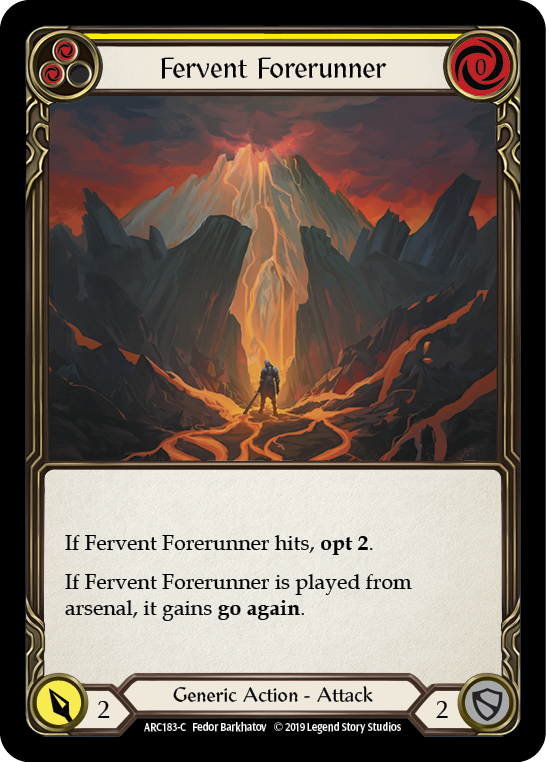 Fervent Forerunner (Yellow) [ARC183-C] (Arcane Rising)  1st Edition Rainbow Foil | Boutique FDB TCG