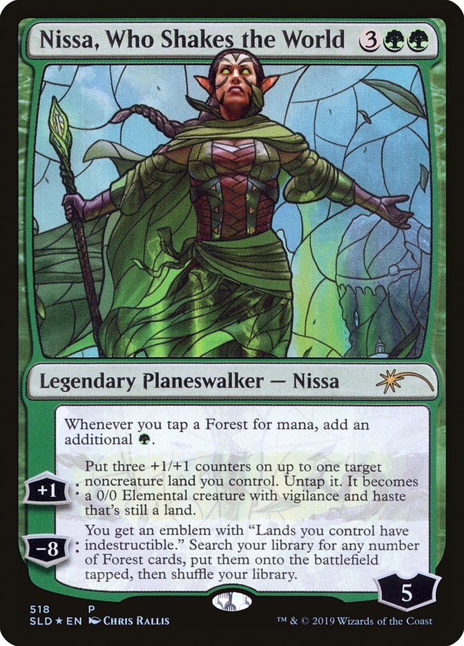 Nissa, Who Shakes the World (Stained Glass) [Secret Lair Drop Promos] | Boutique FDB TCG